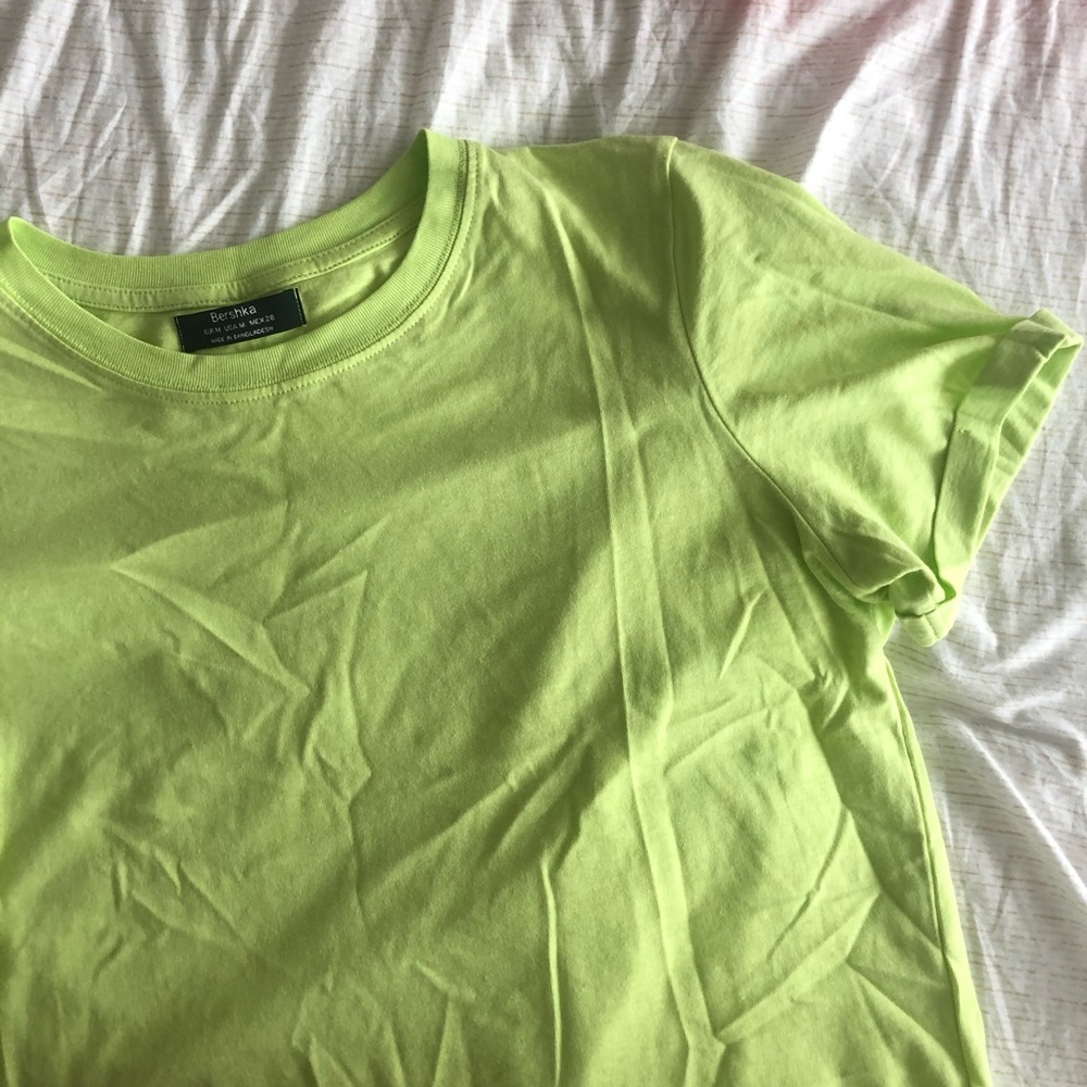 Bershka lime green neon tshirt